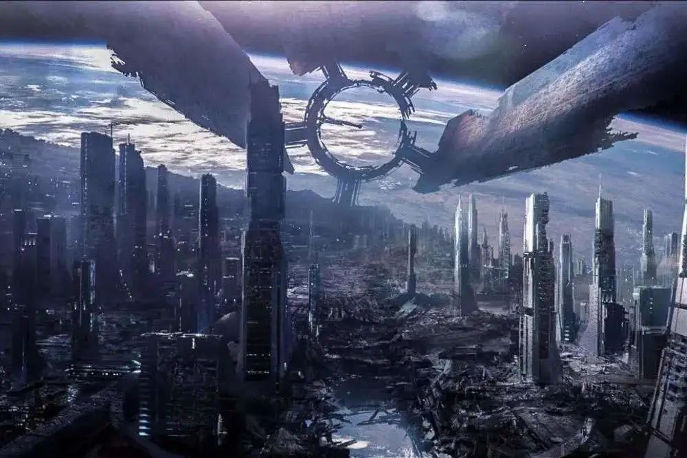未来世界的影像,小编不仅感叹未来的世界真的会变成《流浪地球》中的